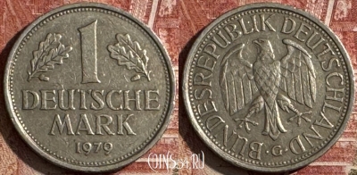 Германия 1 марка 1979 G, KM# 110, 504s-099