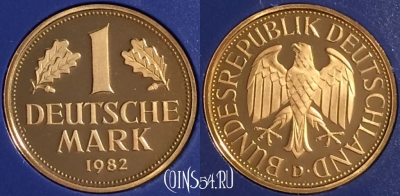 Германия 1 марка 1982 года D, KM# 110, PROOF, 401o-045