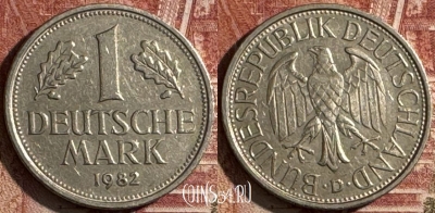 Германия 1 марка 1982 D, KM# 110, 504s-123