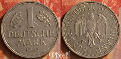 Германия 1 марка 1982 года F, KM# 110, 159o-028