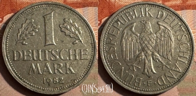 Германия 1 марка 1982 F, KM# 110, 232s-088