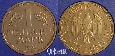 Германия 1 марка 1983 года F, KM# 110, PROOF, 401o-015