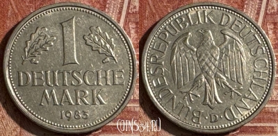 Германия 1 марка 1983 D, KM# 110, 504s-120