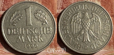 Германия 1 марка 1990 D, KM# 110, s452s-020