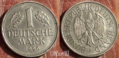 Германия 1 марка 1990 F, KM# 110, s443s-113
