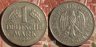 Германия 1 марка 1991 A, KM# 110, 504s-080
