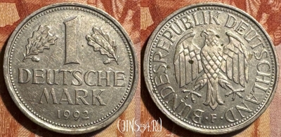 Германия 1 марка 1992 F, KM# 110, 502s-012