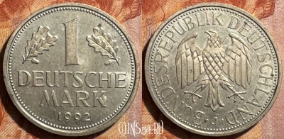 Германия 1 марка 1992 J, KM# 110, 502s-018