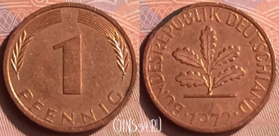 Германия 1 пфенниг 1972 года J, KM# 105, 218n-033