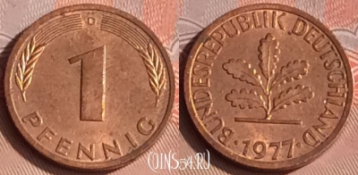 Германия 1 пфенниг 1977 года D, KM# 105, 309o-064