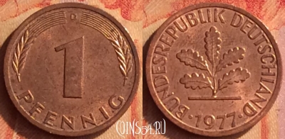 Германия 1 пфенниг 1977 года D, KM# 105, 436o-131