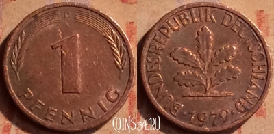 Германия 1 пфенниг 1979 года D, KM# 105, 416-001