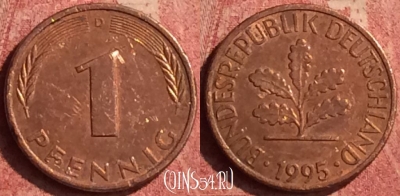 Германия 1 пфенниг 1995 года D, KM# 105, 385n-024