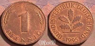 Германия 1 пфенниг 1995 года G, KM# 105, 125l-029