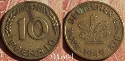 Германия 10 пфеннигов 1949 года G, KM# 103, 173p-007