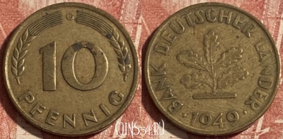 Германия 10 пфеннигов 1949 года G, KM# 103, 256p-002
