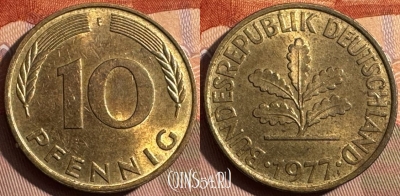 Германия 10 пфеннигов 1977 F, KM# 108, 371s-068