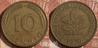 Германия 10 пфеннигов 1979 G, KM# 108, 122q-066