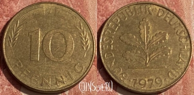 Германия 10 пфеннигов 1979 J, KM# 108, 195q-133