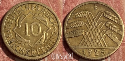 Германия 10 рейхспфеннигов 1925 E, KM# 40, 193q-018