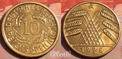 Германия 10 рейхспфеннигов 1926 года А, KM# 40, 084c-004