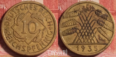 Германия 10 рейхспфеннигов 1935 E, KM# 40, b066-018