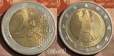 Германия 2 евро 2002 A, KM# 214, 467s-675