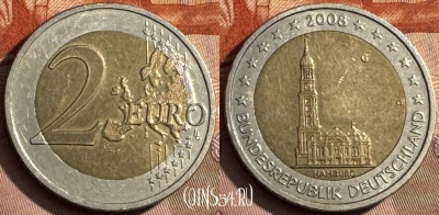Германия 2 евро 2008 G, KM# 260, 467s-677