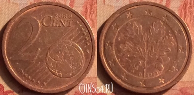 Германия 2 евроцента 2002 года D, KM# 208, 047n-159