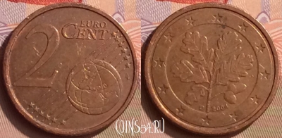 Германия 2 евроцента 2004 года D, KM# 208, 442-088