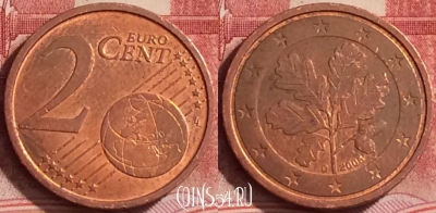 Германия 2 евроцента 2006 года D, KM# 208, 379k-010