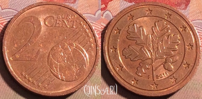 Германия 2 евроцента 2011 F, KM# 208, 212a-140
