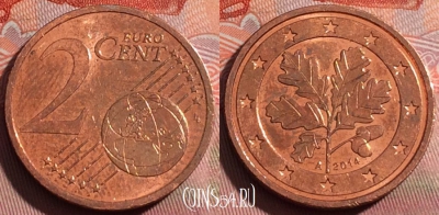 Германия 2 евроцента 2014 года A, KM# 208, 251a-005