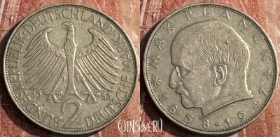Германия 2 марки 1958 F, KM# 116, 123s-119