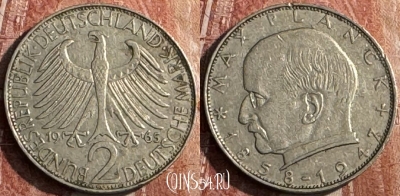 Германия 2 марки 1965 J, KM# 116, 124s-019