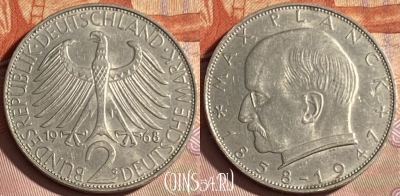 Германия 2 марки 1968 G, KM# 116, 315p-133 ♛