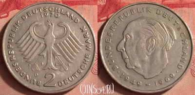 Германия 2 марки 1970 года D, KM# A127, 330o-116