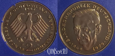 Германия 2 марки 1983 года F, KM# 149, PROOF, 401o-018