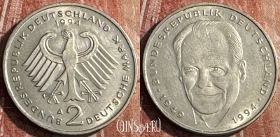 Германия 2 марки 1994 A, KM# 116, 124s-047