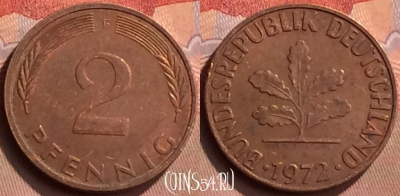 Германия 2 пфеннига 1972 года F, KM# 106a, 428-047