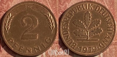 Германия 2 пфеннига 1979 G, KM# 106a, 051p-058