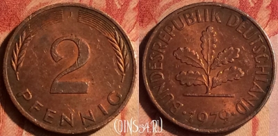 Германия 2 пфеннига 1979 года J, KM# 106a, 436-111