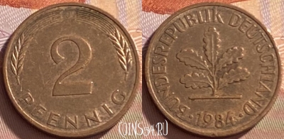Германия 2 пфеннига 1984 года J, KM# 106a, 212p-031
