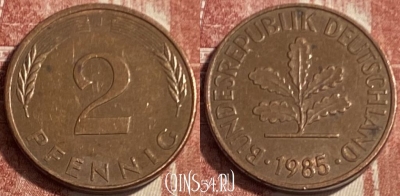 Германия 2 пфеннига 1985 J, KM# 106a, 082s-135 ♛