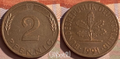 Германия 2 пфеннига 1991 G, KM# 106a, 365p-133