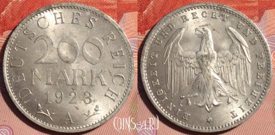 Германия 200 марок 1923 года A, KM# 35, 115d-011