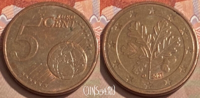 Германия 5 евроцентов 2007 D, KM# 209, 093s-118