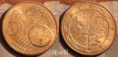 Германия 5 евроцентов 2009 F, KM# 209, 294s-022