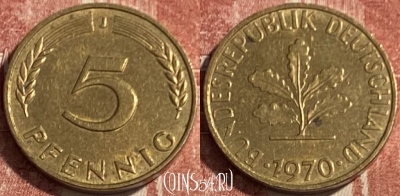 Германия 5 пфеннигов 1970 J, KM# 107, 075s-137