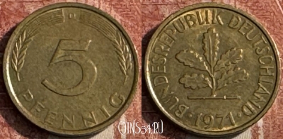 Германия 5 пфеннигов 1971 D, KM# 107, 120s-009
